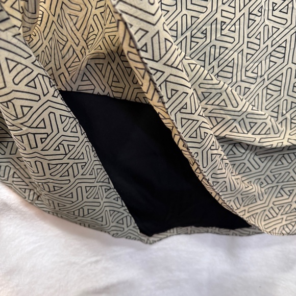 Kismet Strapless Dress Womens Size Medium Black Beige Geometric Maxi - Picture 3 of 9